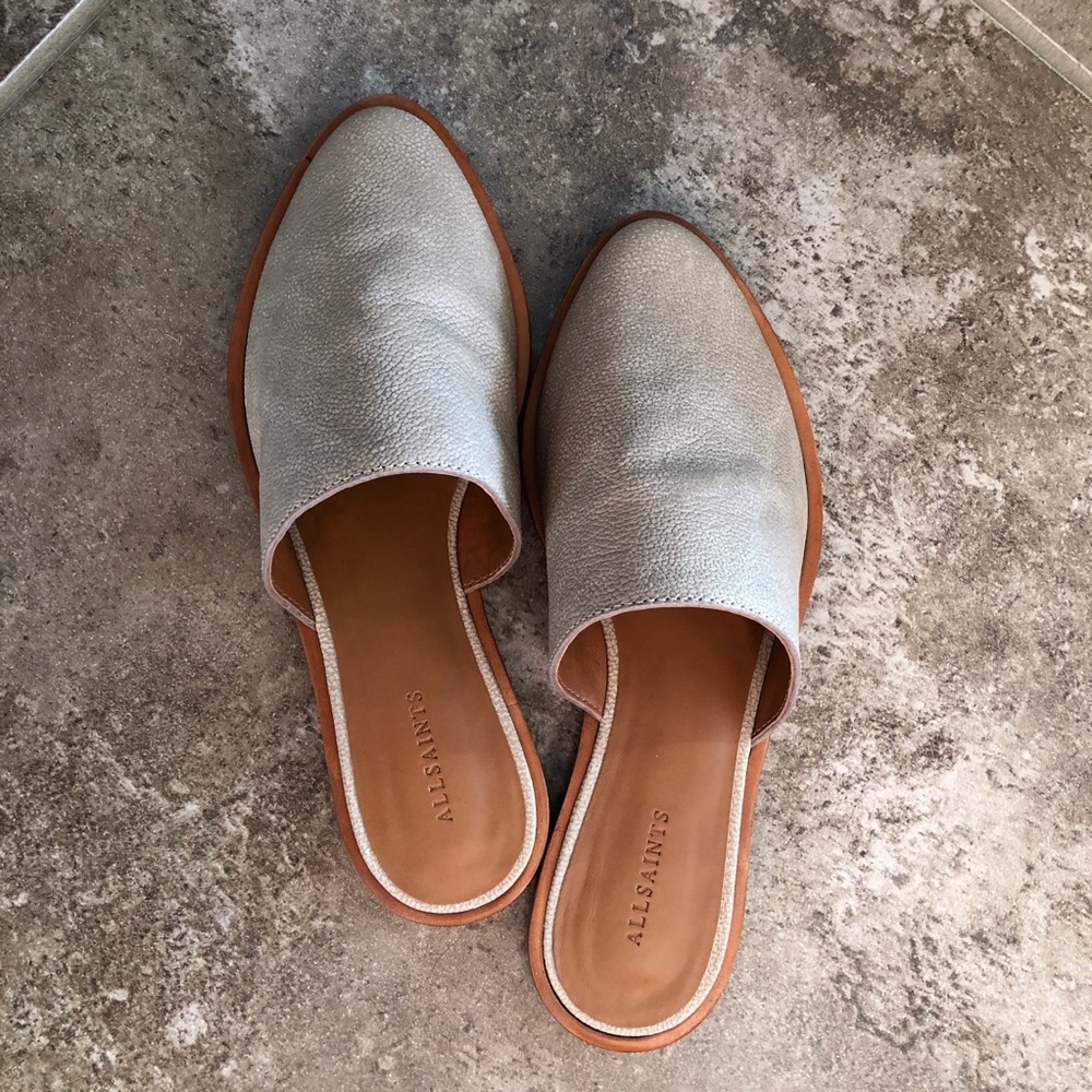 NIB All saints rick flat leather